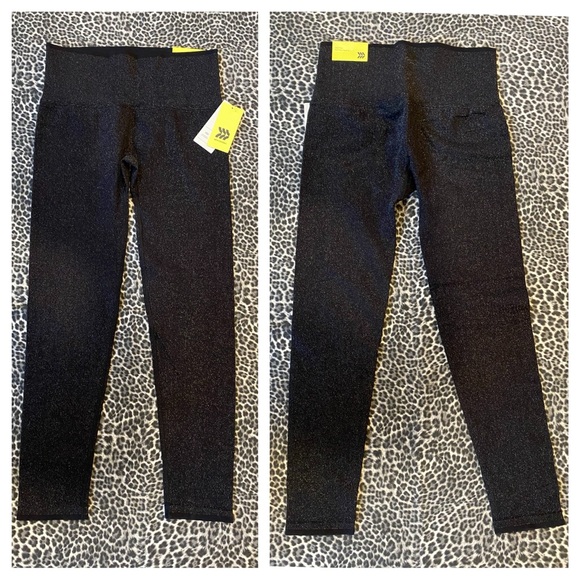 Lurex Sparkle Seamless High-Rise Leggings All In Motion Black Blue Green Shimmer - Picture 9 of 15